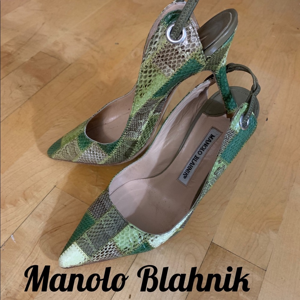 ❤️😍 MANOLO BLAHNIK 6.5 GREEN PUMPS
